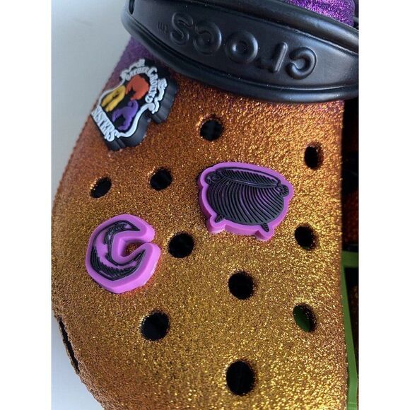 Crocs Disney Hocus Pocus Slip On Classic Clogs Sandals Jibbitz Men’s 8 Women 10 - Picture 3 of 10